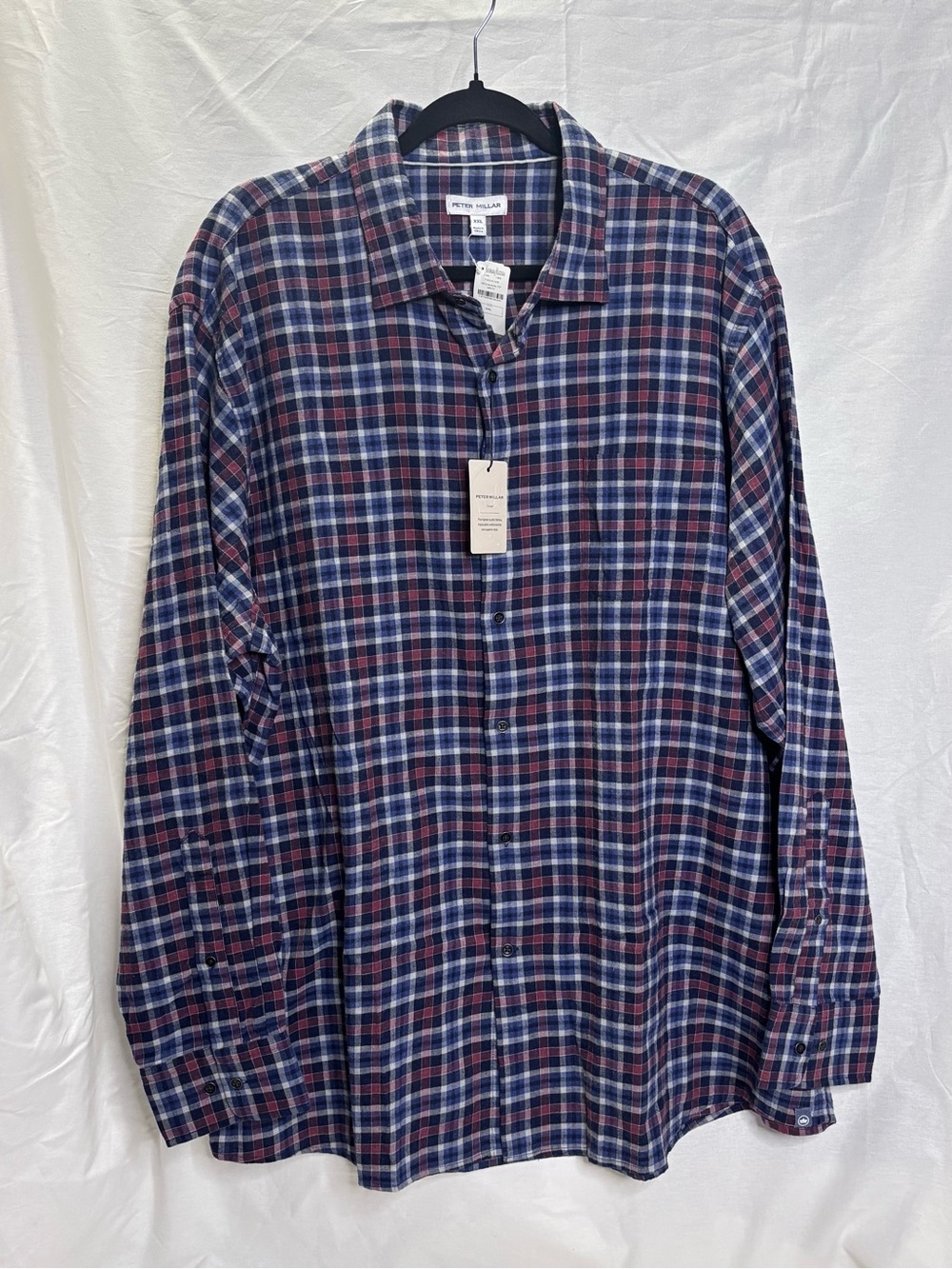 Peter Millar Navy & Burgundy Plaid Gander Button-Down Shirt